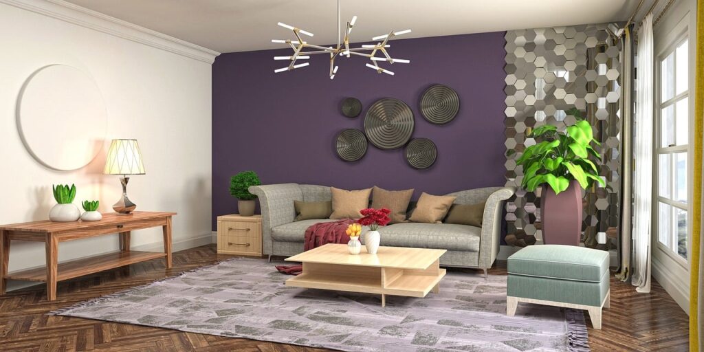 living room done by home renovation contractors